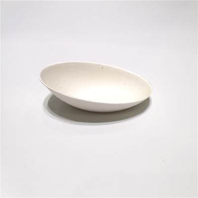 Biodegradable Egg Shape Sugarcane Plate Dessert Dish