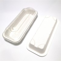 230 ML Disposable Sugarcane Pulp Rectangular Sushi Tray