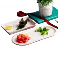 Italian marble storage tray with gold rim jewelry tray dinner plate sushi tray