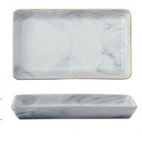 Italian marble storage tray with gold rim jewelry tray dinner plate sushi tray